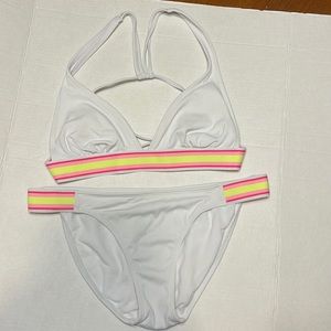 Xhilaration white, pink, neon Large Bikini